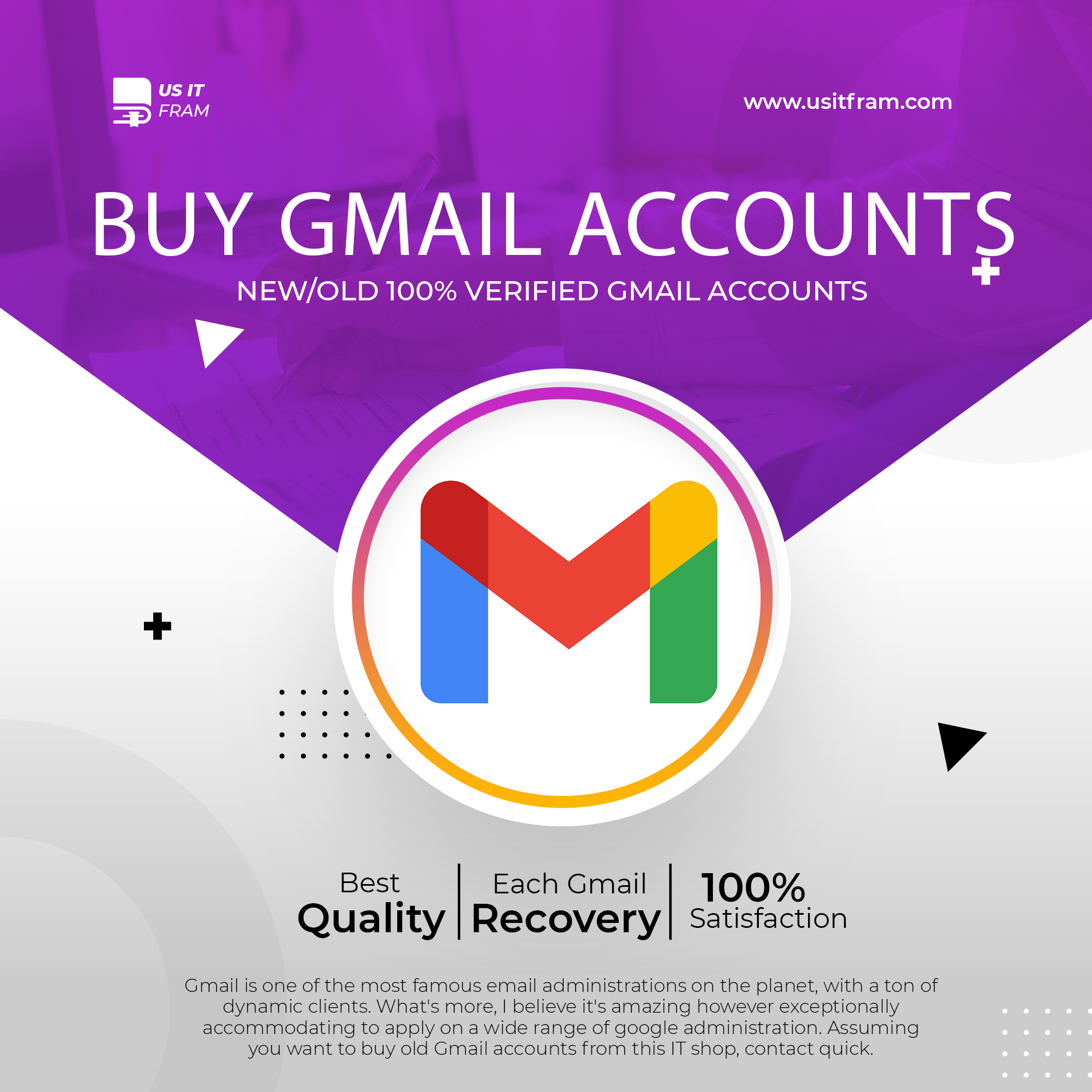 Buy Gmail Accounts - NEW/OLD 100% Verified - Best Quality 